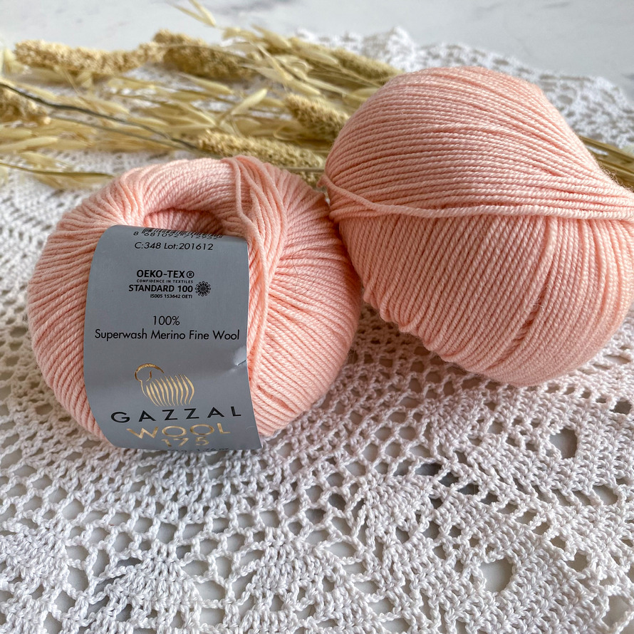 Gazzal Wool 175 (348 светлый персик)