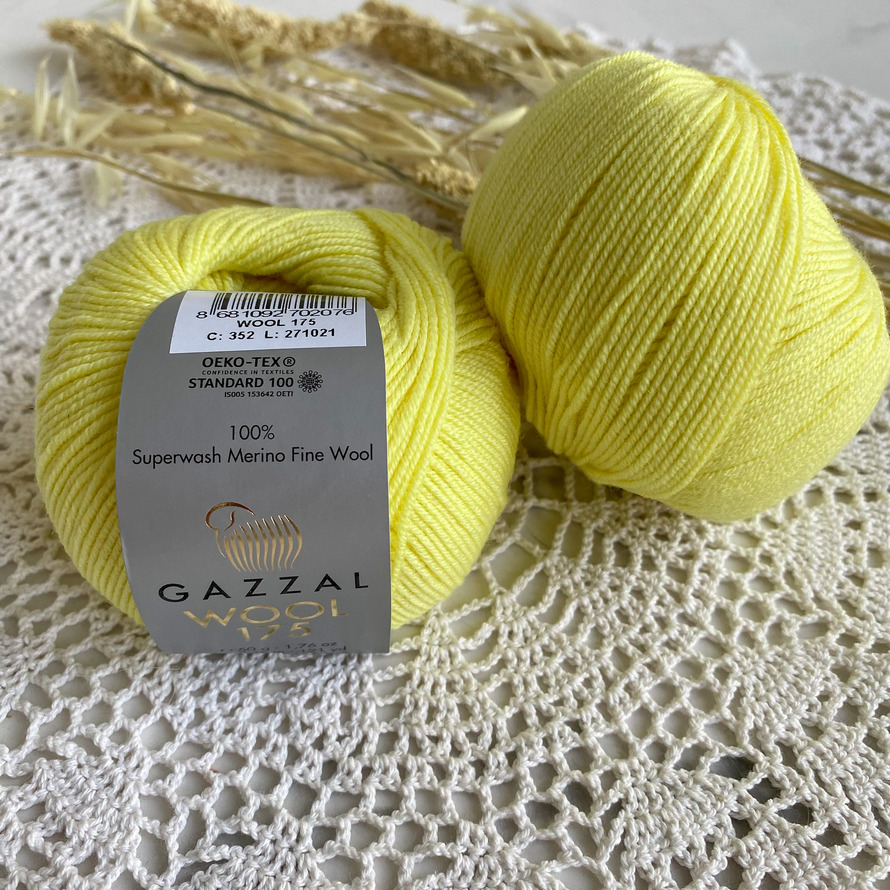 Gazzal Wool 175 (352 желтый)