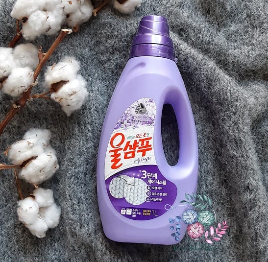 Жидкое средство Aekyung Wool Shampoo Purple Lilac, свежесть, 1л (Корея)