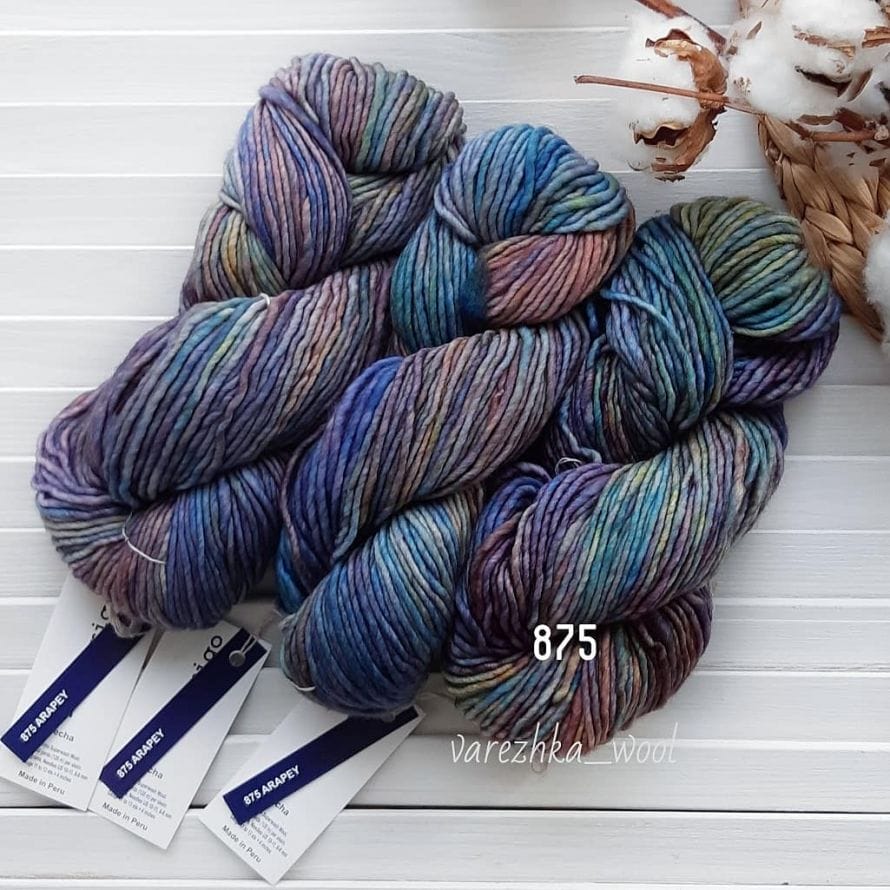 Malabrigo MECHA (875 нежно-сиреневый/зелёный/голубой)