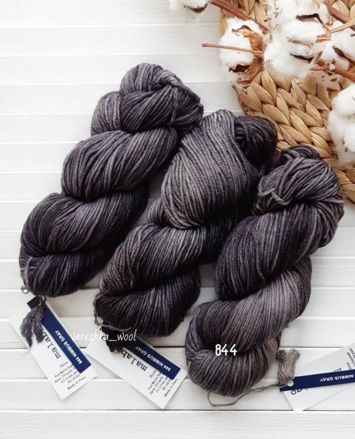 Malabrigo RIOS (844 серый/тёмно-серый)